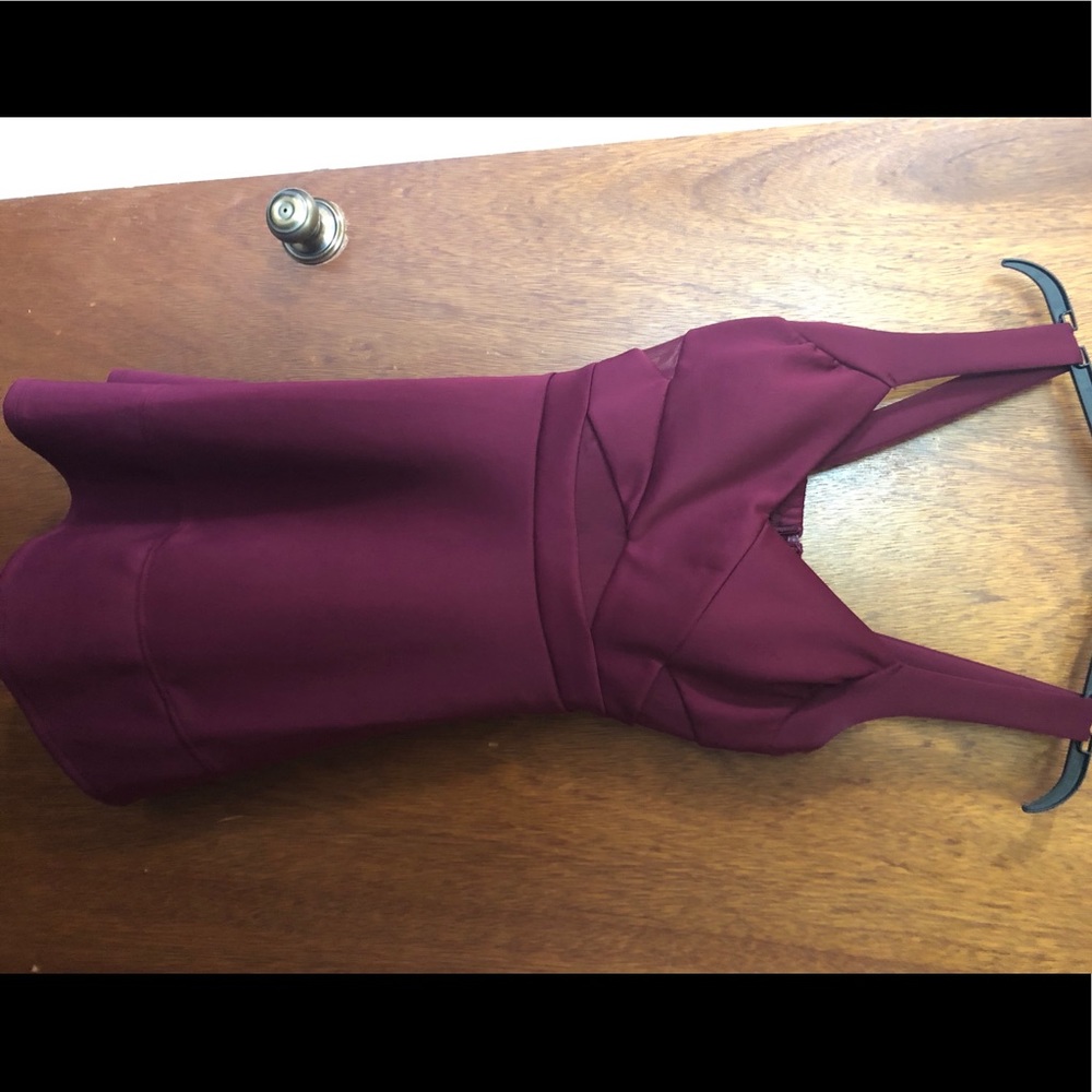 “Skater” style maroon dress